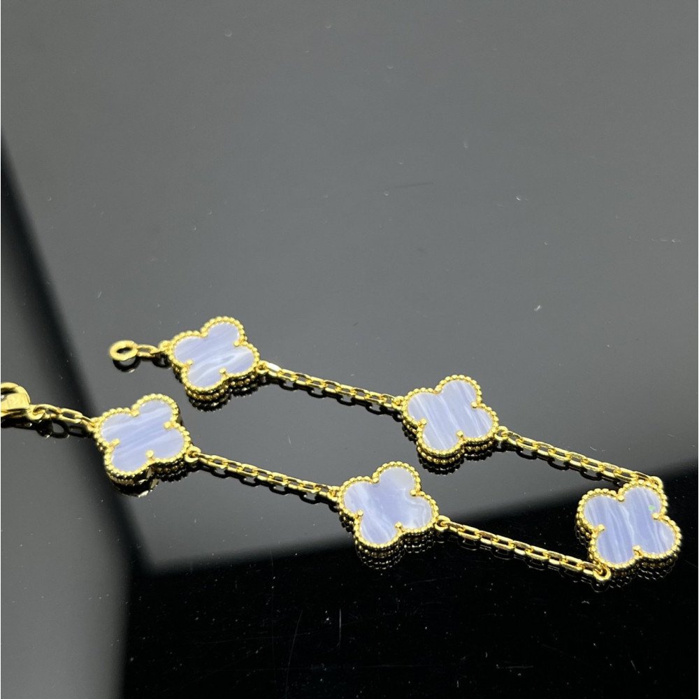 Clover With 5 Flowers-Light Purple Marble Clover With 5 Flowers-Light Purple Marble