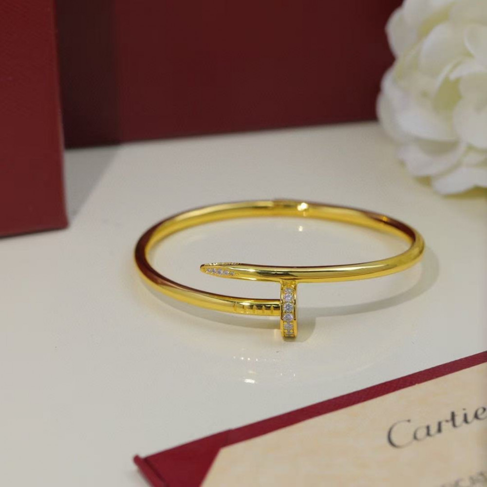Cartier Nail Bangle Head And Tail Set With Diamonds Classic Style Cartier Nail Bangle Head And Tail Set With Diamonds Classic Style