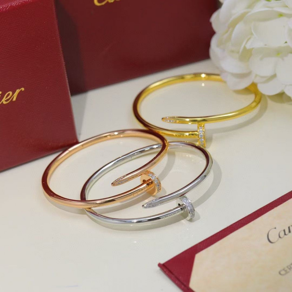 Cartier Nail Bangle Head And Tail Set With Diamonds Classic Style Cartier Nail Bangle Head And Tail Set With Diamonds Classic Style