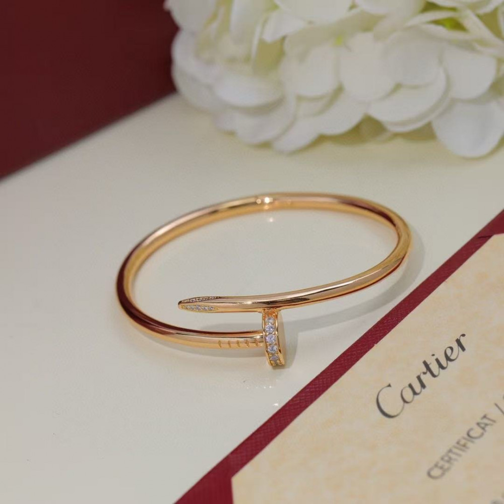 Cartier Nail Bangle Head And Tail Set With Diamonds Classic Style Cartier Nail Bangle Head And Tail Set With Diamonds Classic Style
