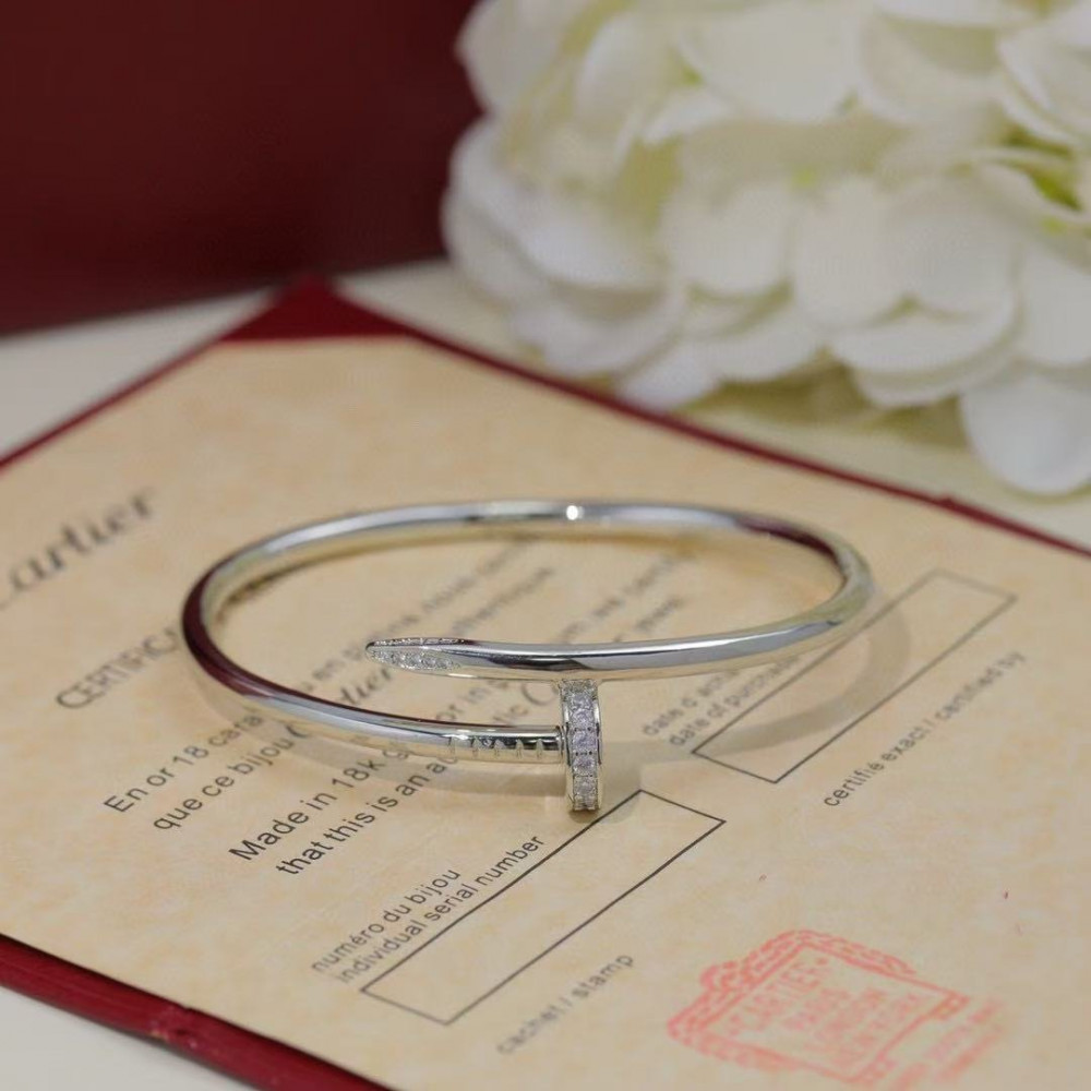 Cartier Nail Bangle Head And Tail Set With Diamonds Classic Style Cartier Nail Bangle Head And Tail Set With Diamonds Classic Style