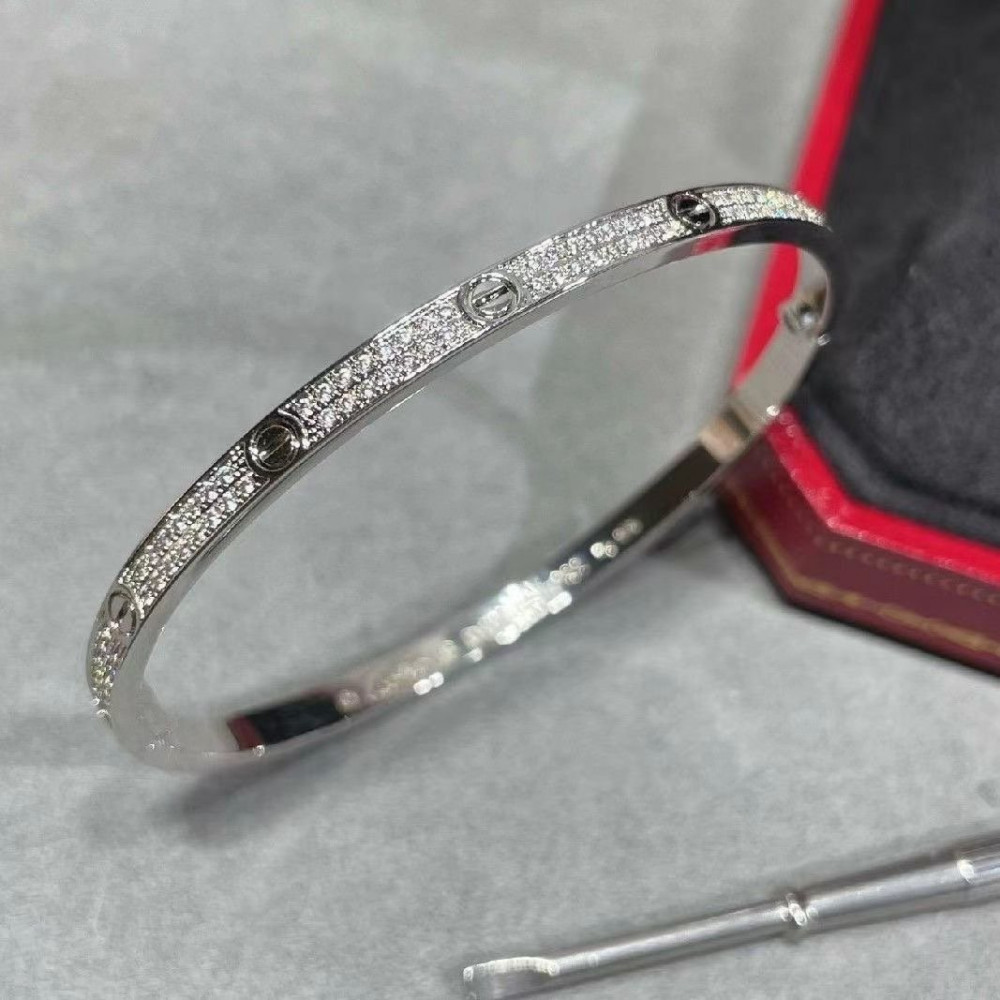 Love Bangle, Small Model, Full Diamonds All Star, Gold, Silver, Rose Gold
