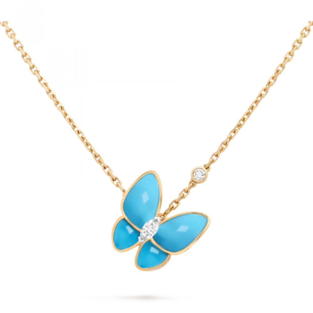 Clover Two Butterfly Necklace