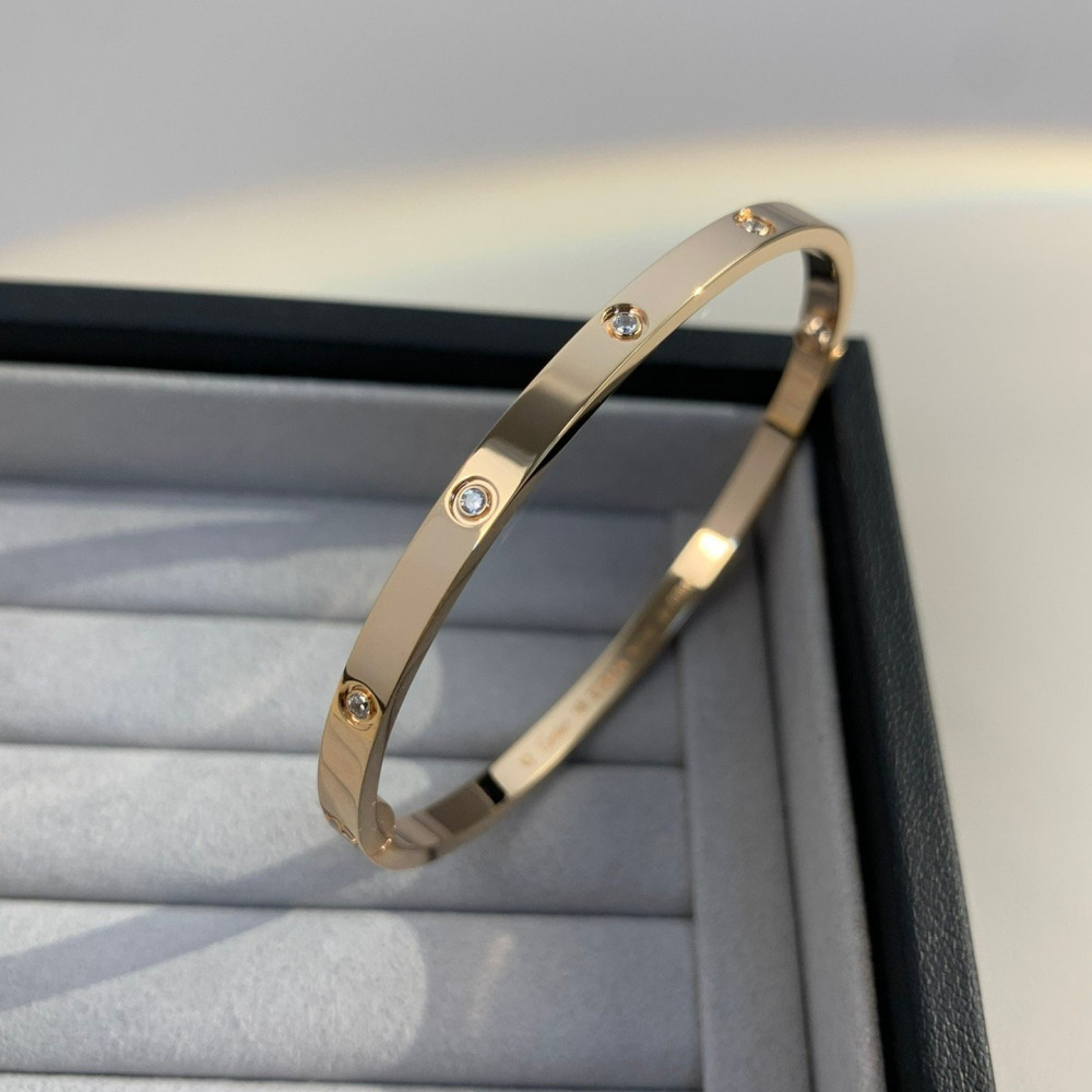 Love Bangle, Small Model, 10 Diamonds,Gold, Silver, Rose Gold