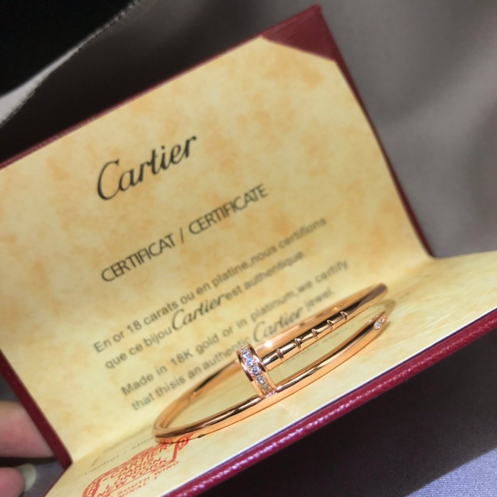 Cartier Nail Bangle, Thin Model, With Diamonds