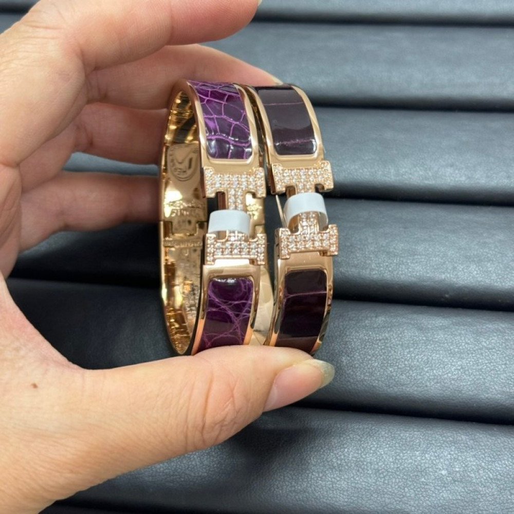 Hermes Bangle, H, Crocodile Hermes Bangle, H, Crocodile