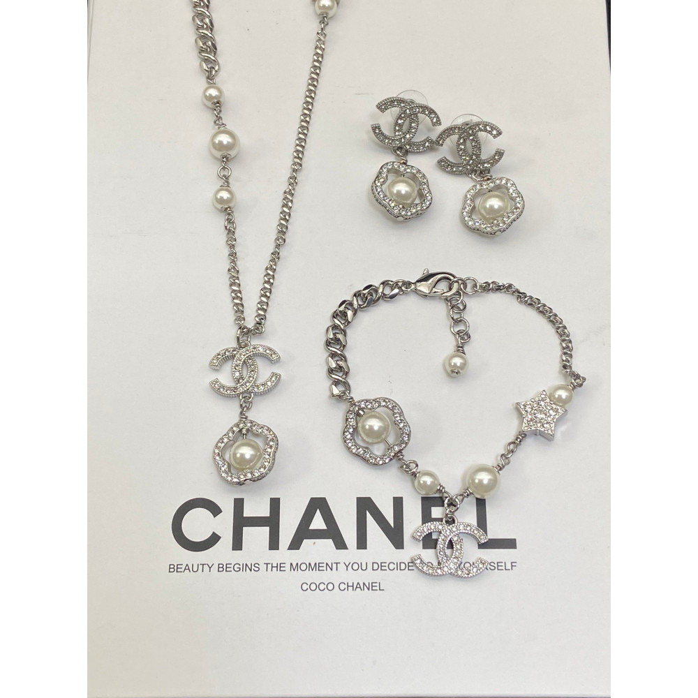 Chanel Set 2 , Earring, Necklace, Bracelet