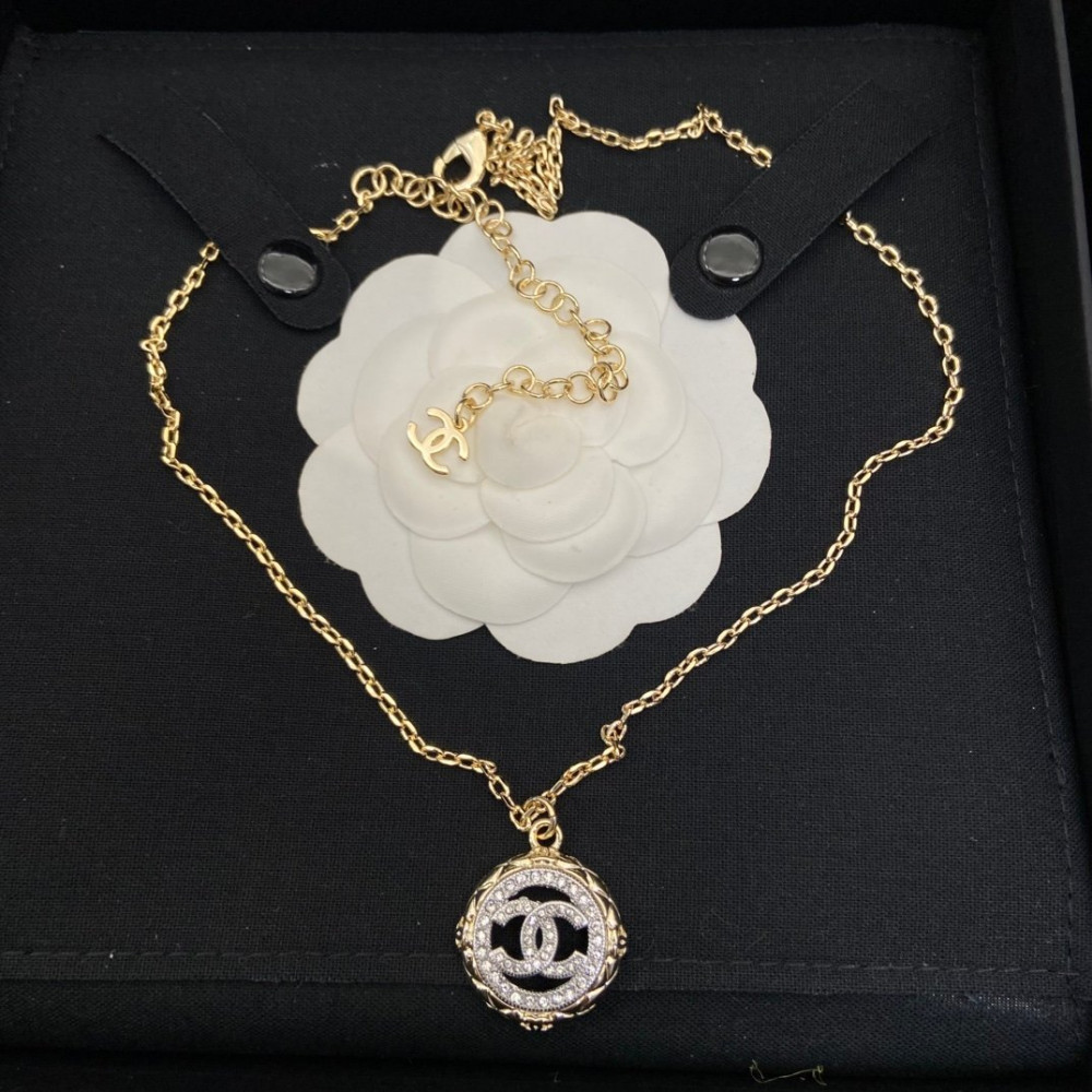 Chanel Necklace. Pendant Style, With Diamonds, Top Quality