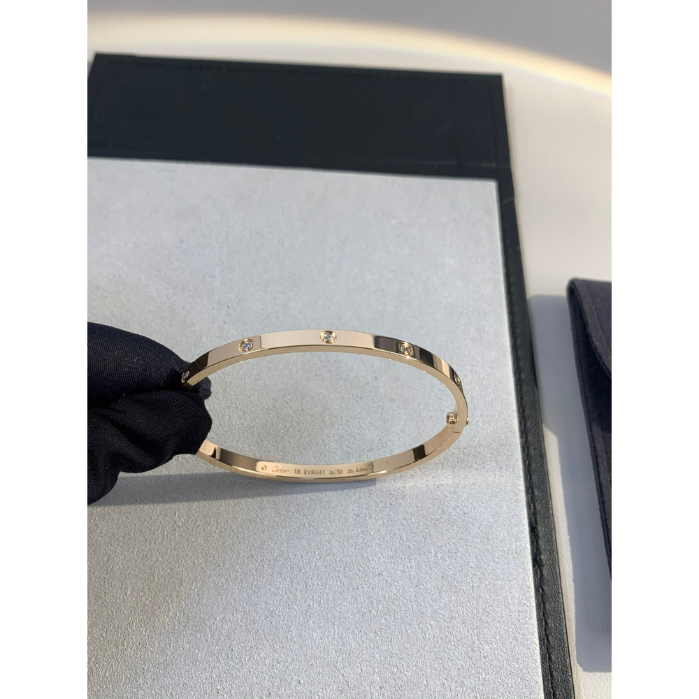 Love Bangle, Small Model, 10 Diamonds,Gold, Silver, Rose Gold