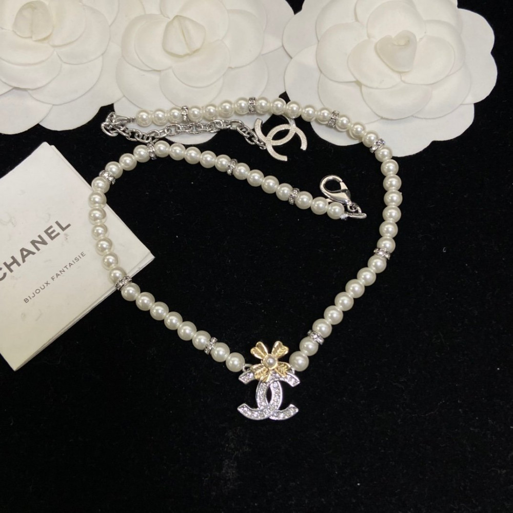 Chanel Necklace, One Logo One Flower, With 5A+ Artificial Pearl