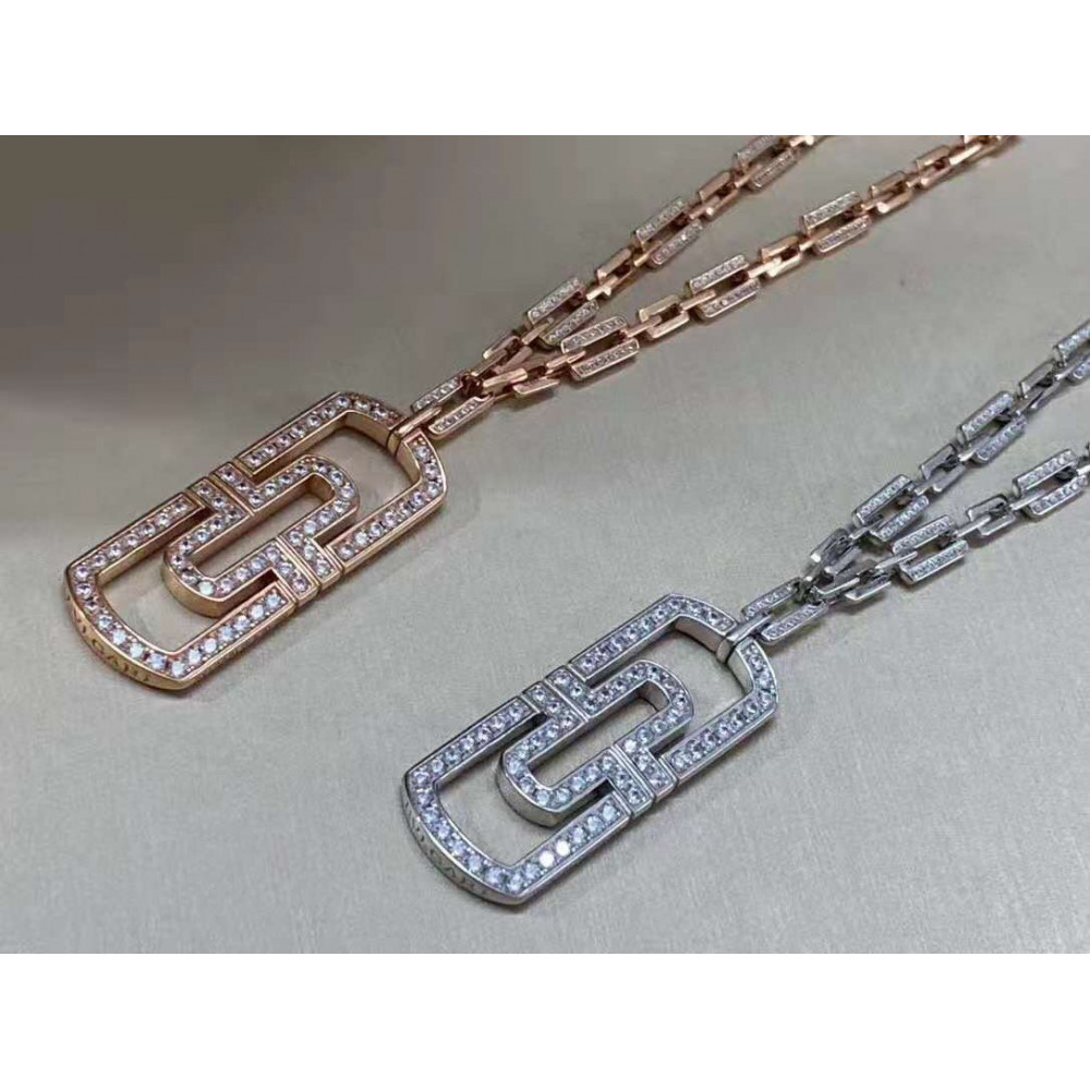 Bvlgari Necklace, Paper Clip, Full Diamonds,