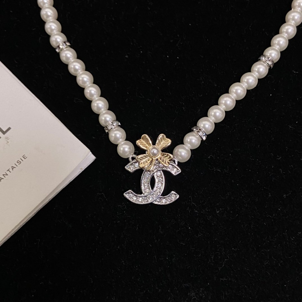 Chanel Necklace, One Logo One Flower, With 5A+ Artificial Pearl