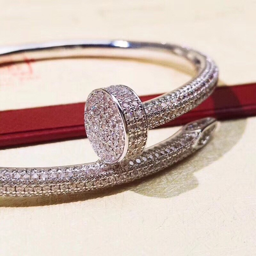 Cartier Nail Bangle Full Diamonds, Gold, Silver, Rose Gold