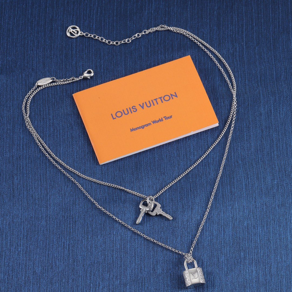 Lv Necklace, Lock And Key, Gold, Rose Gold, Silver Lv Necklace, Lock And Key, Gold, Rose Gold, Silver