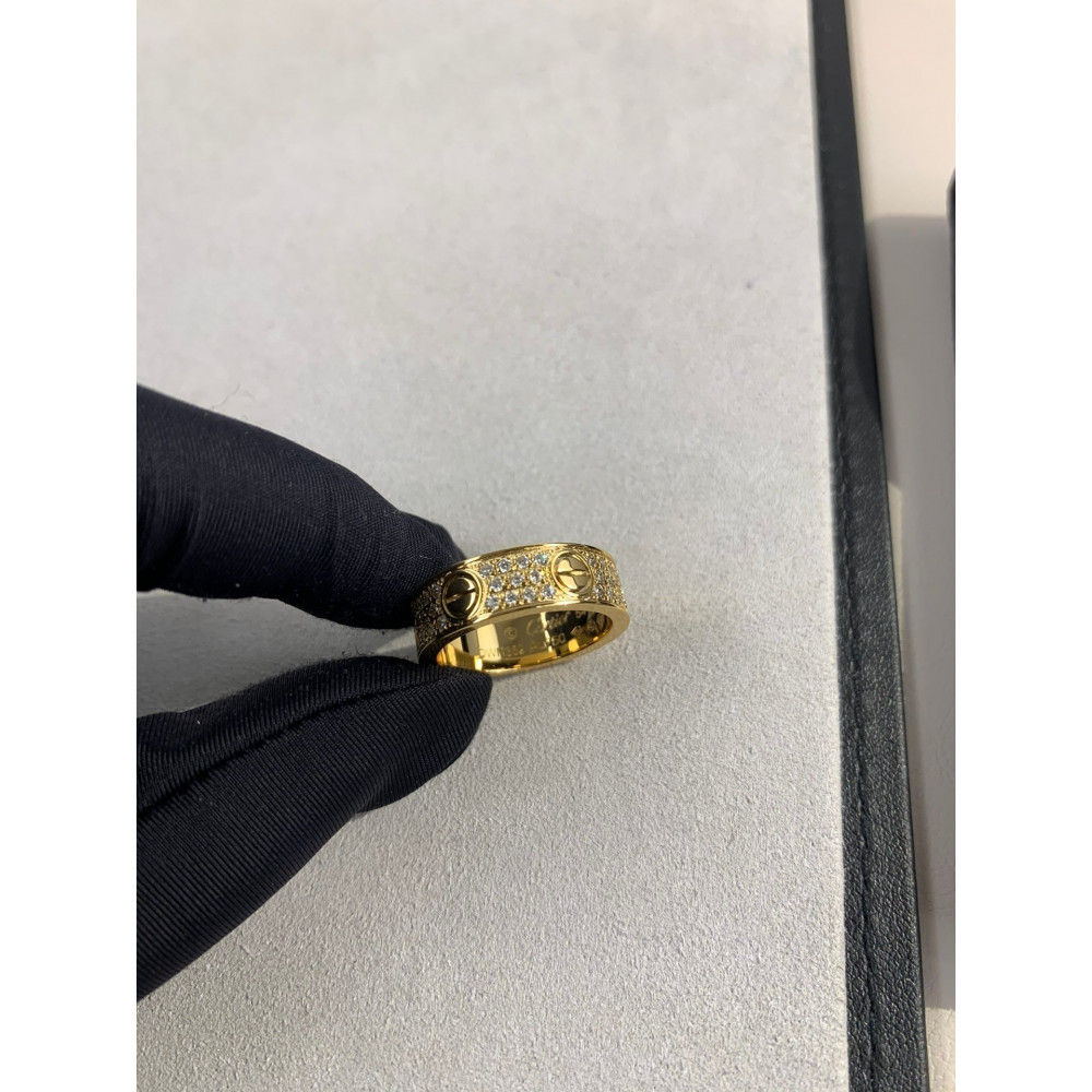 Cartier Love Ring, Wide , Full Diamonds, Size 7