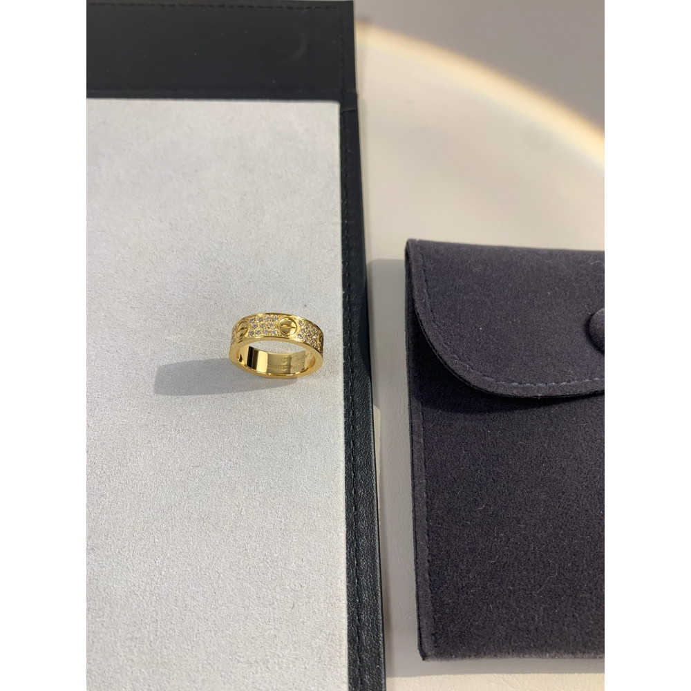 Cartier Love Ring, Wide , Full Diamonds, Size 7