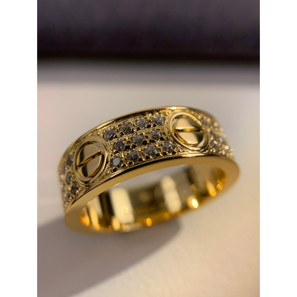 Cartier Love Ring, Wide , Full Diamonds, Size 7