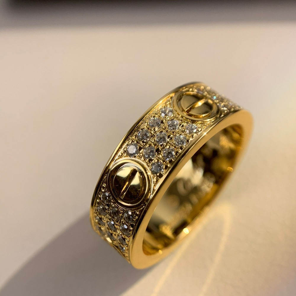 Cartier Love Ring, Wide , Full Diamonds, Size 7
