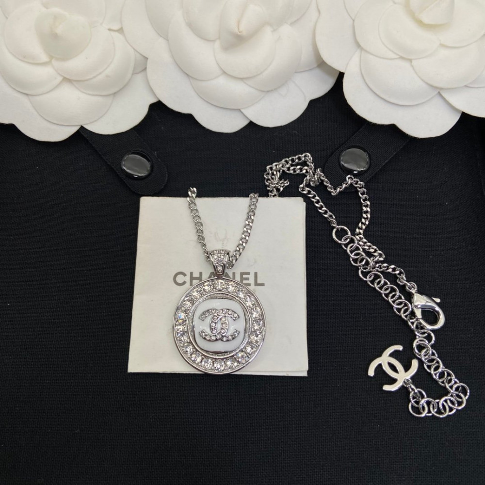 Chanel Necklace, Big Round With Diamonds, Top Quality