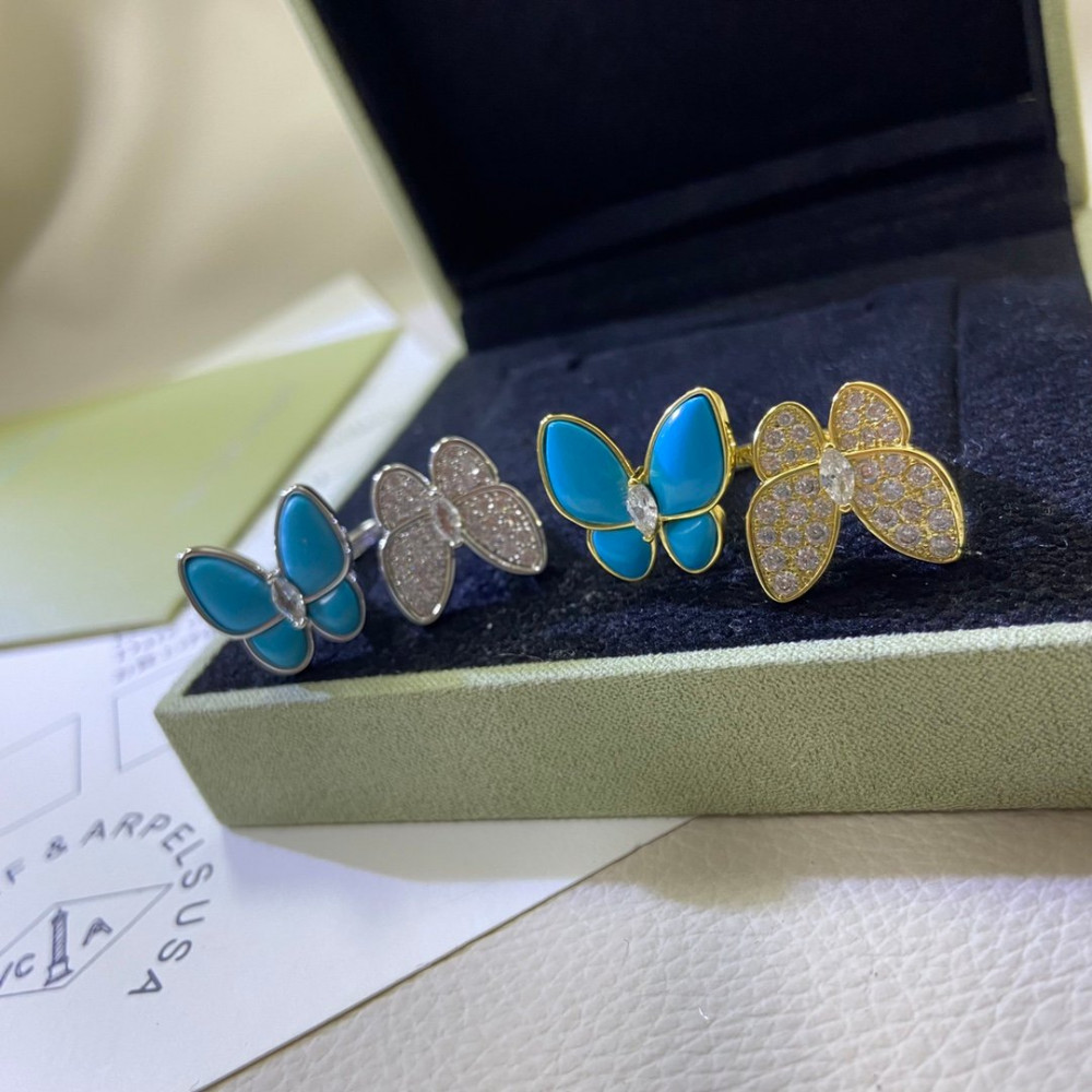 Clover Two Butterfly Rings