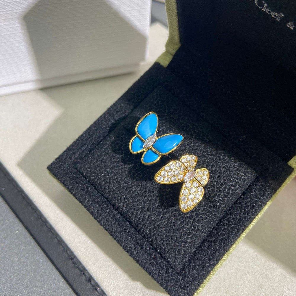Clover Two Butterfly Rings