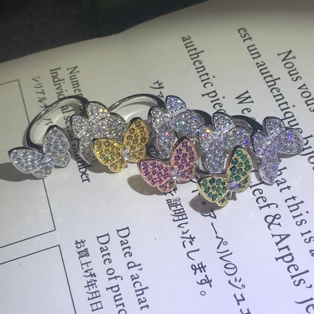 Clover Two Butterfly Rings
