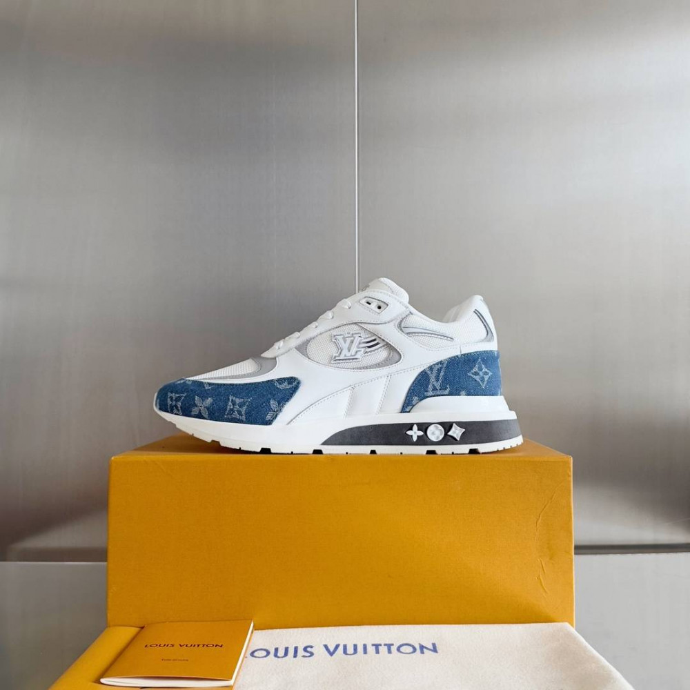 LV Run Away Sneaker White & Denim Blue