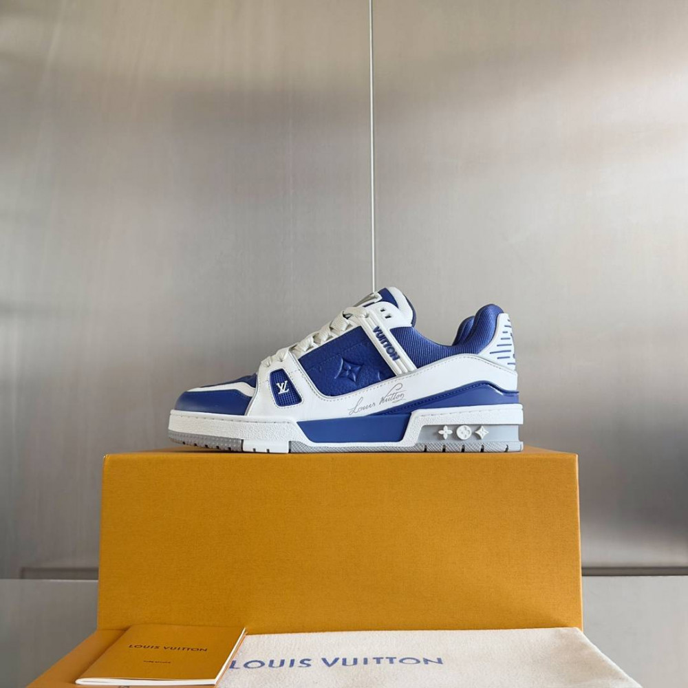 LV Trainer Sneaker Blue and White-015