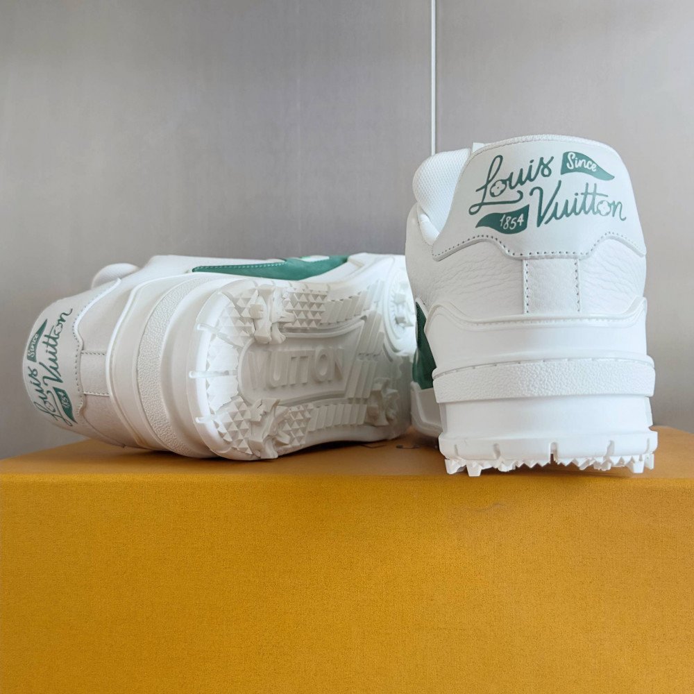 LV Trainer Sneaker Green and White-029 LV Trainer Sneaker Green and White-029