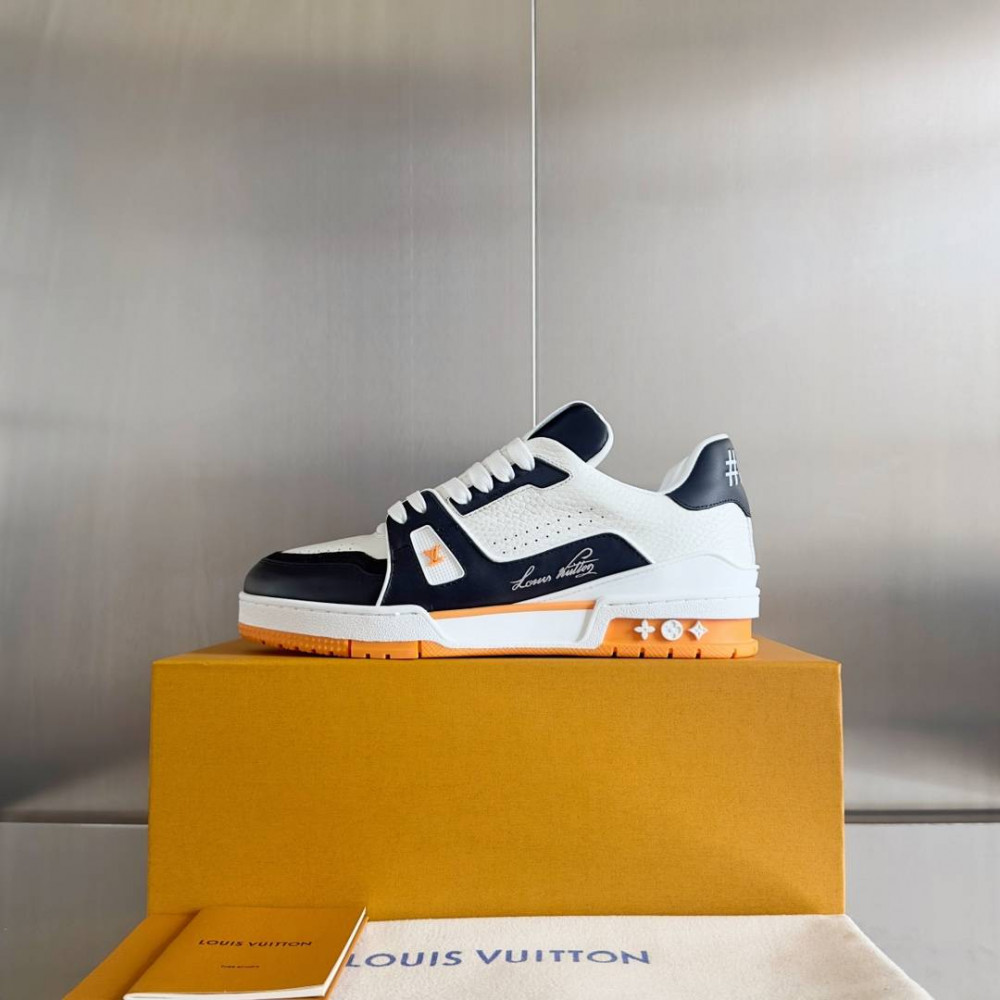 LV Trainer Sneaker Black/White and Orange-031