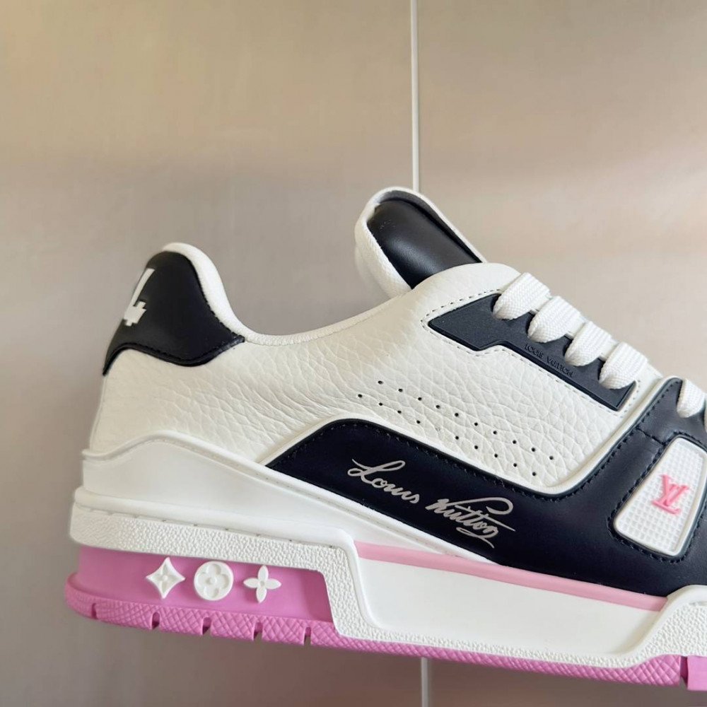 LV Trainer Sneaker Black/White and Pink-033 LV Trainer Sneaker Black/White and Pink-033