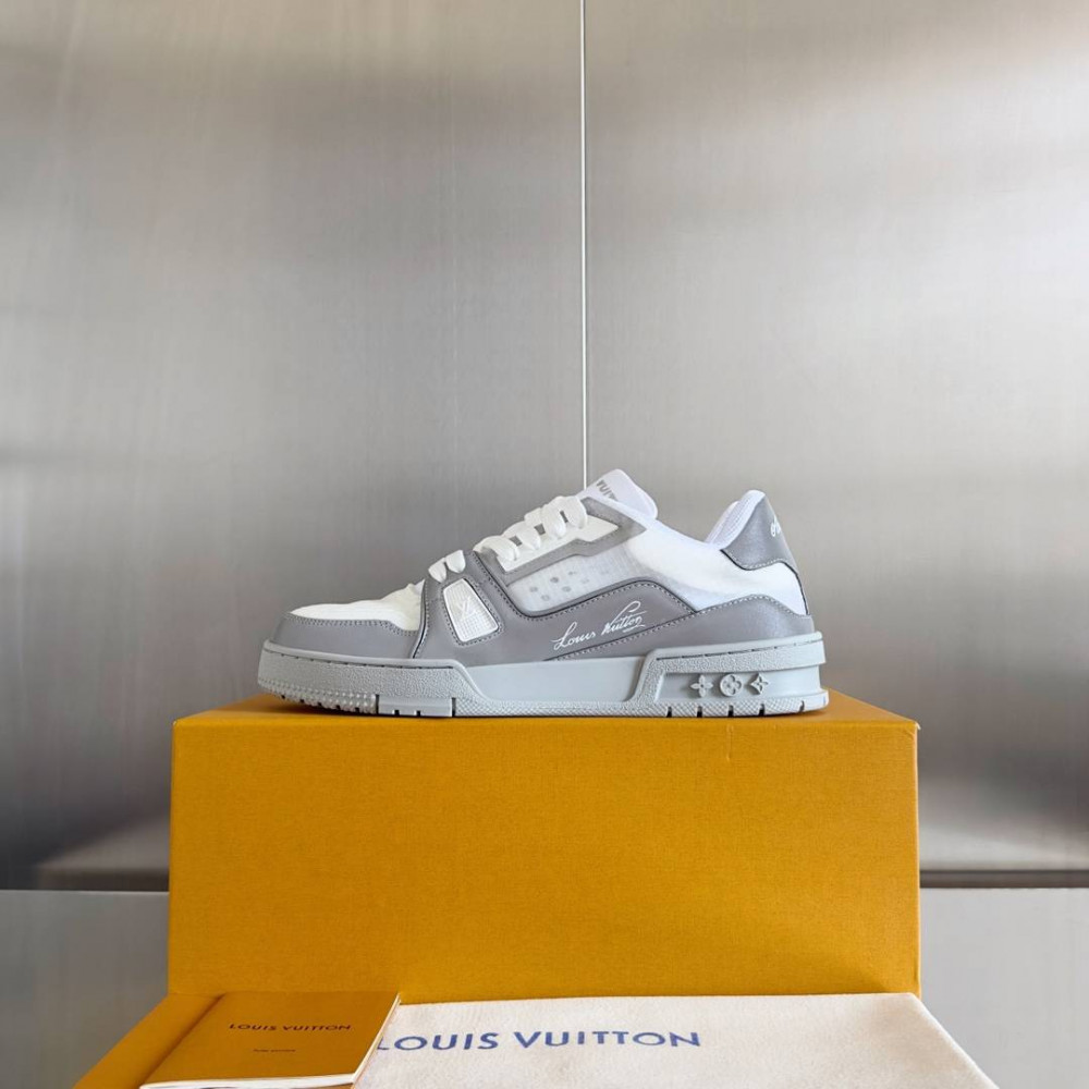 LV Trainer Sneaker White and Gray-036