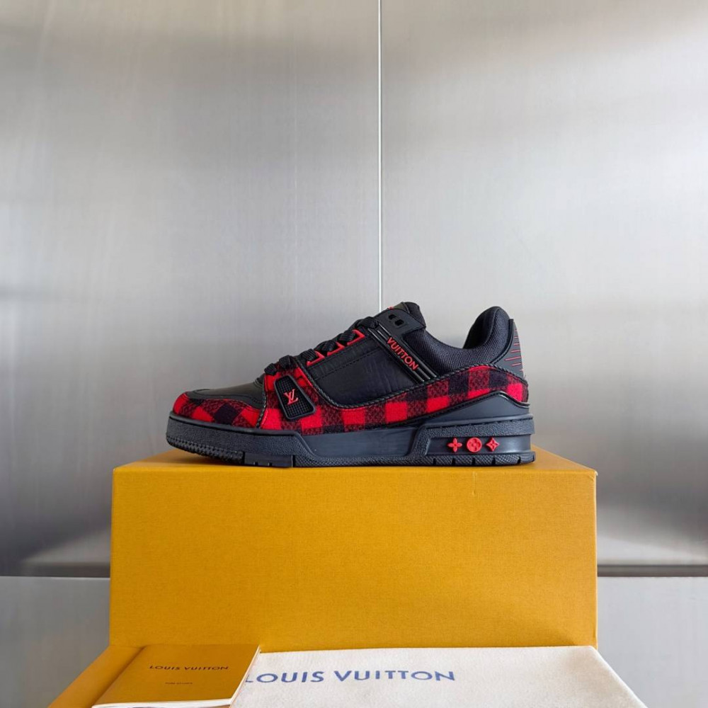 LV Trainer Sneaker Black and Red-038