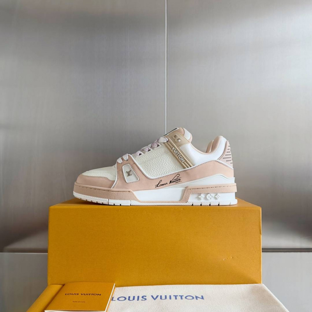 LV Trainer Sneaker White and Pink-048