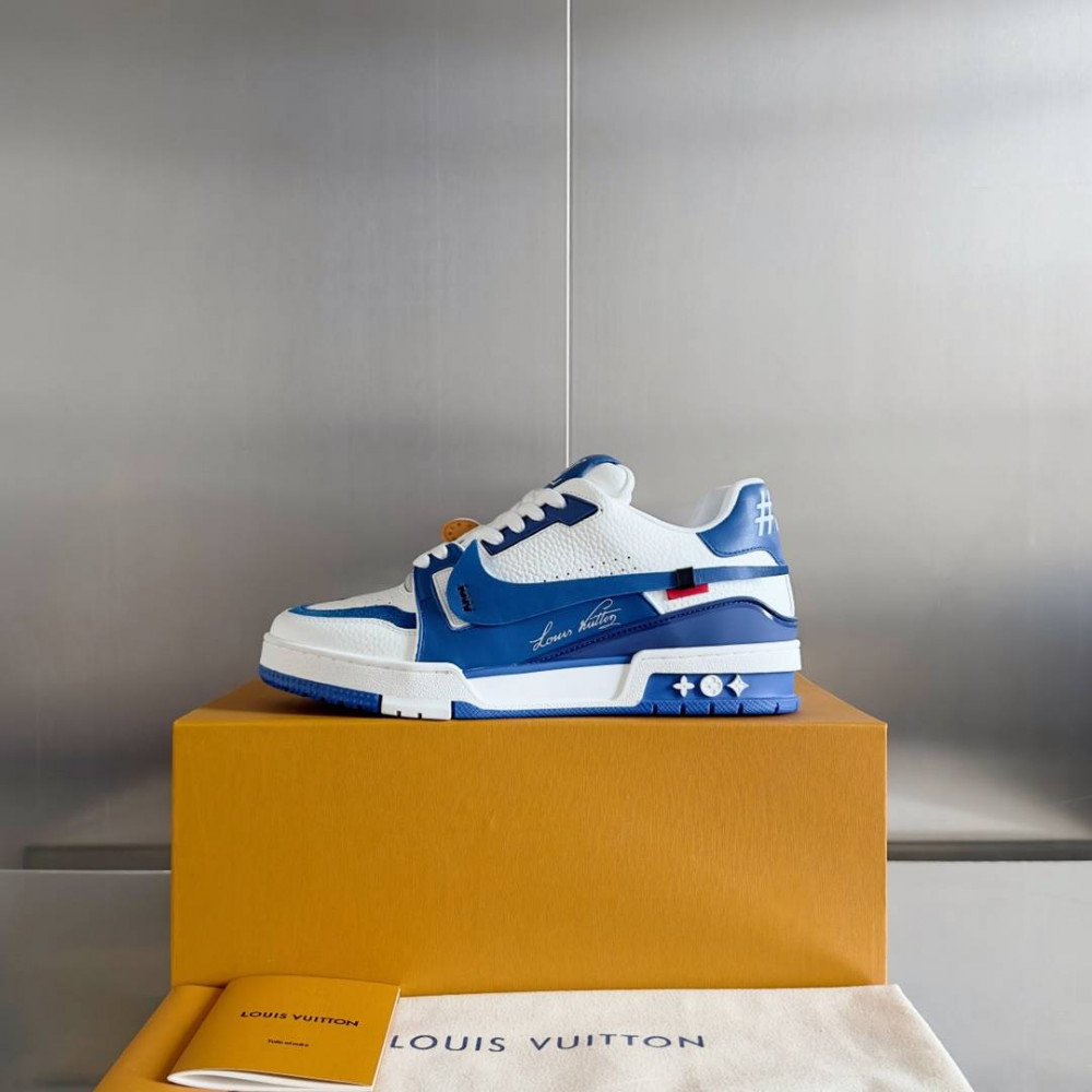 LV Trainer Sneaker Blue and White-060