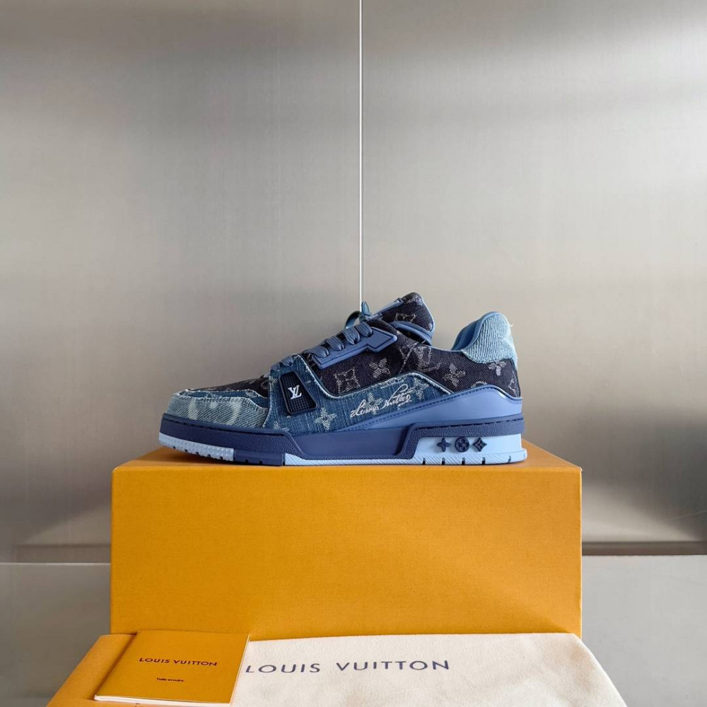 LV Trainer Sneaker Black and Blue-062