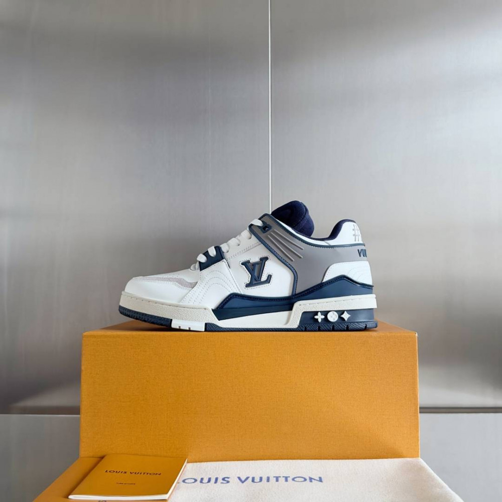 LV Trainer Sneaker Dark Blue and White-066