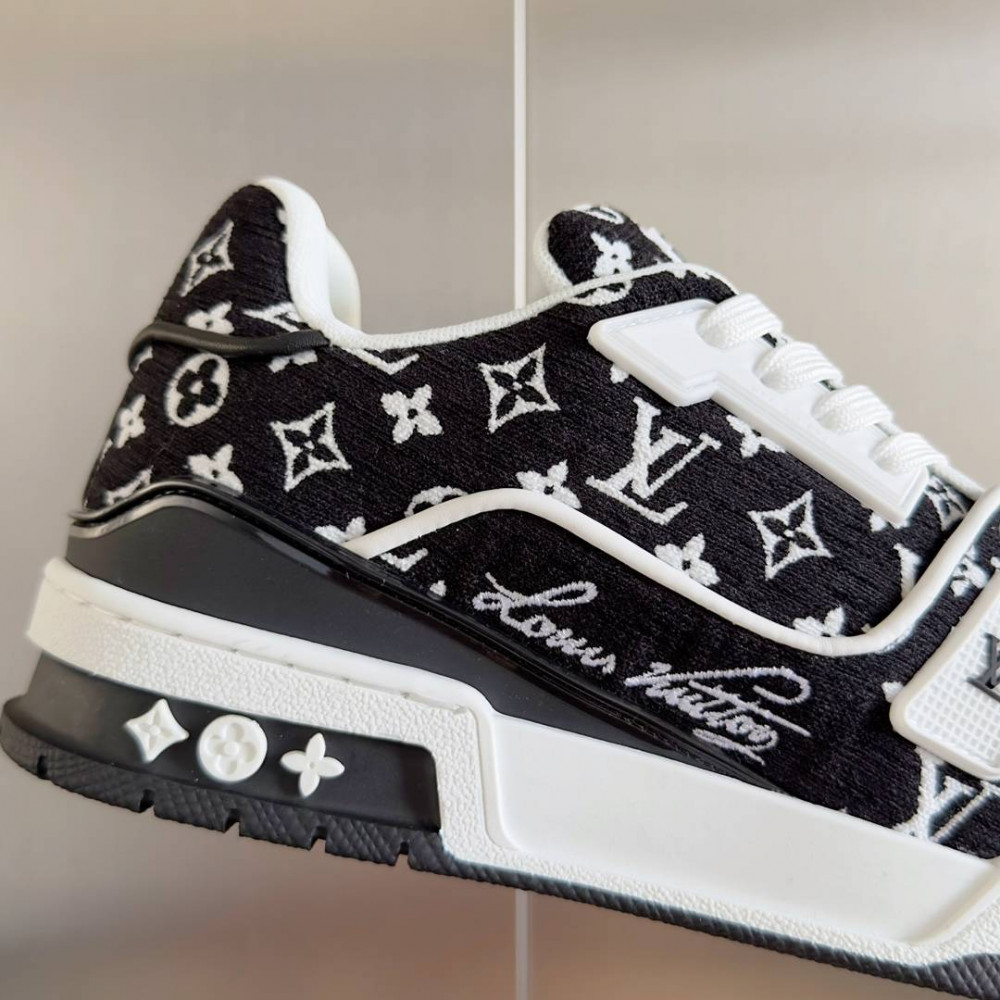 LV Trainer Sneaker Black White Print-072 LV Trainer Sneaker Black White Print-072