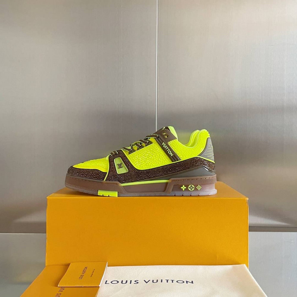 LV Trainer Sneaker Diamond Yellow and Brown-077
