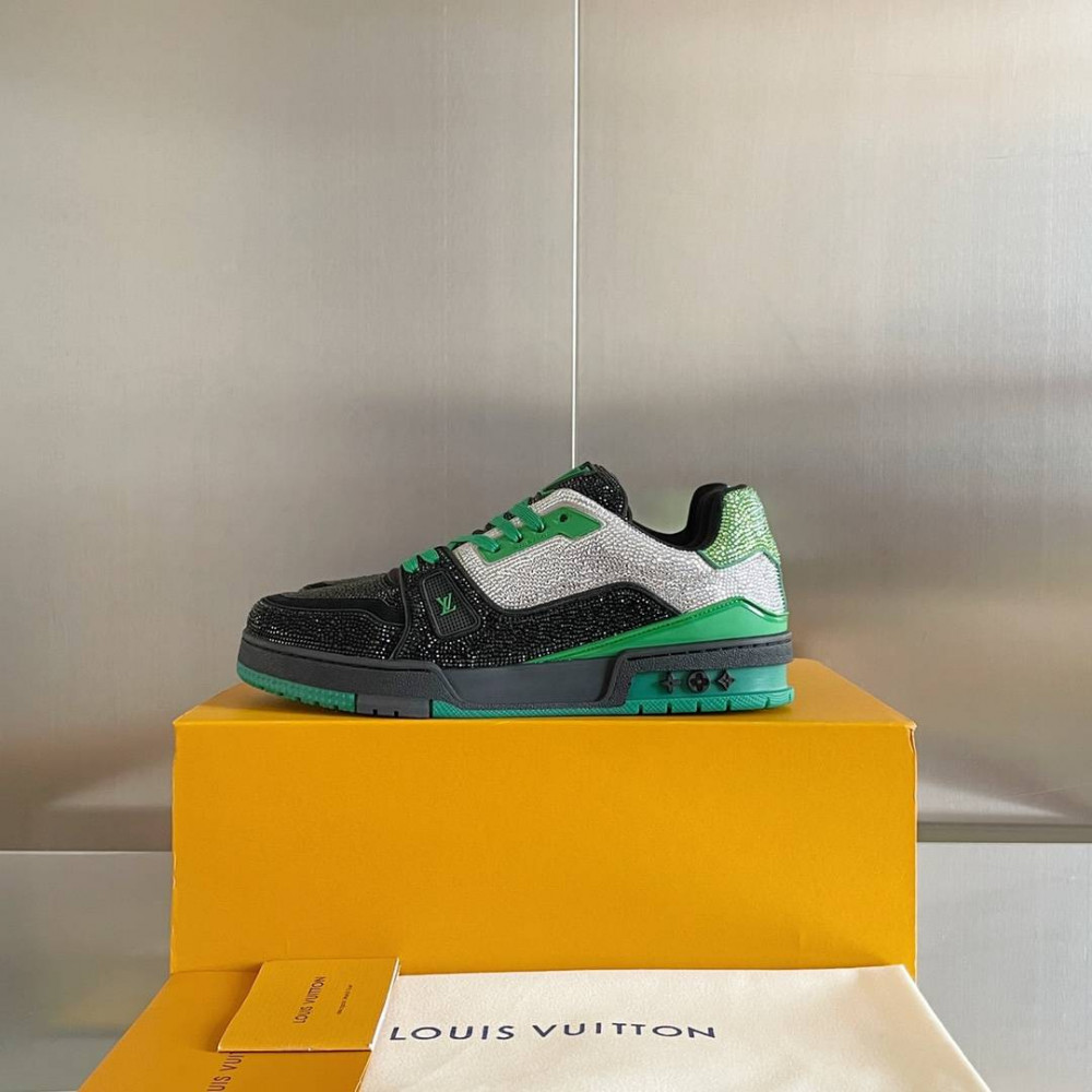 LV Trainer Sneaker Diamond Silver and Black-078