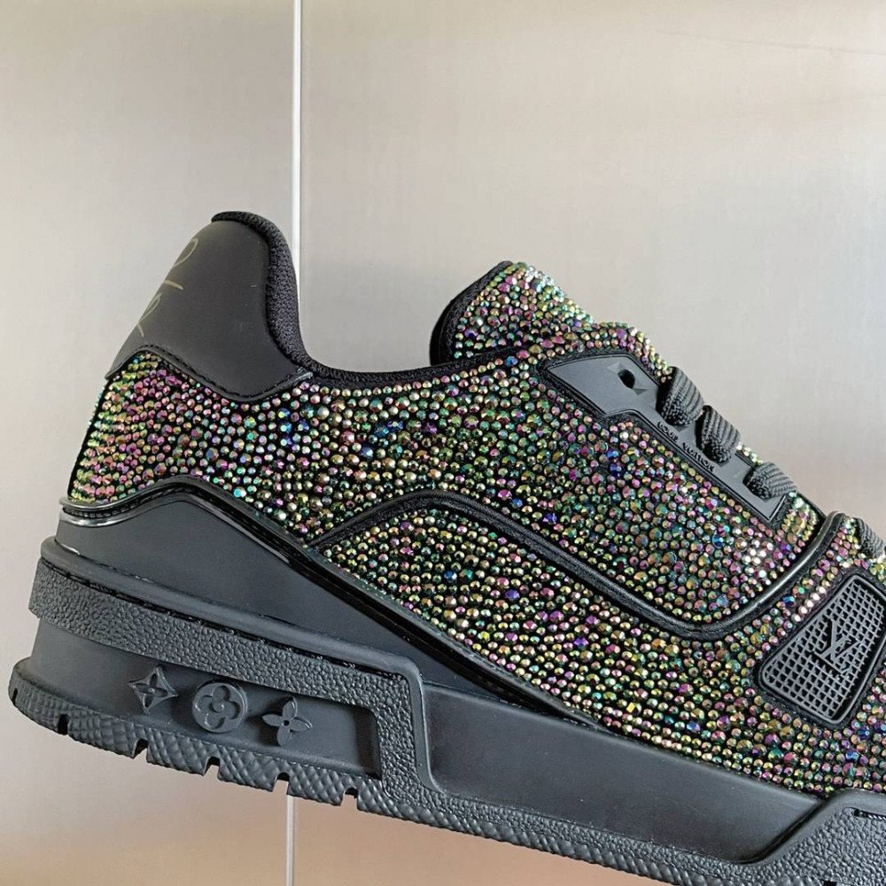 LV Trainer Sneaker Diamond Rainbow Black-079 LV Trainer Sneaker Diamond Rainbow Black-079