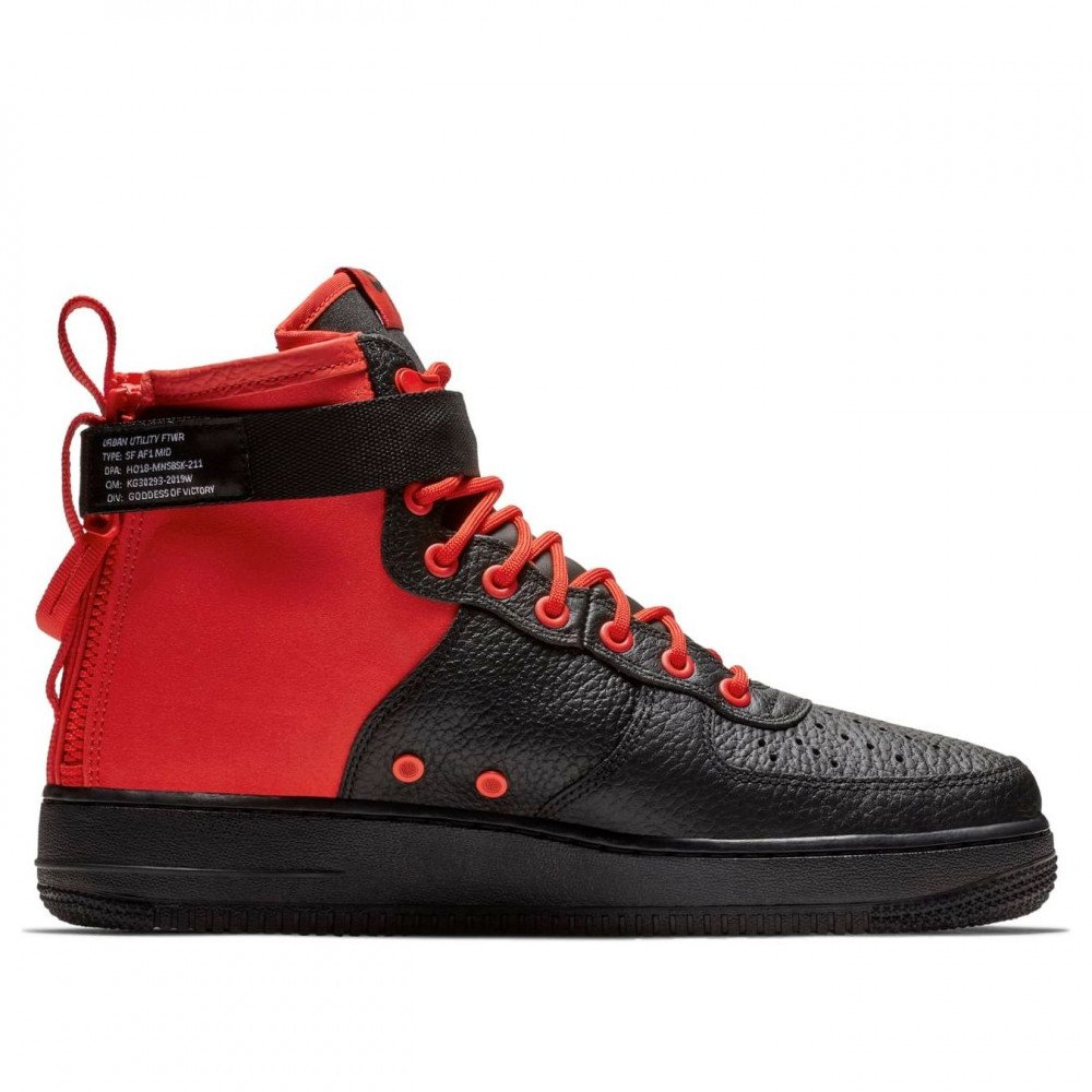 Nike SF Air Force 1 Mid  Habanero Red Black  917753-601