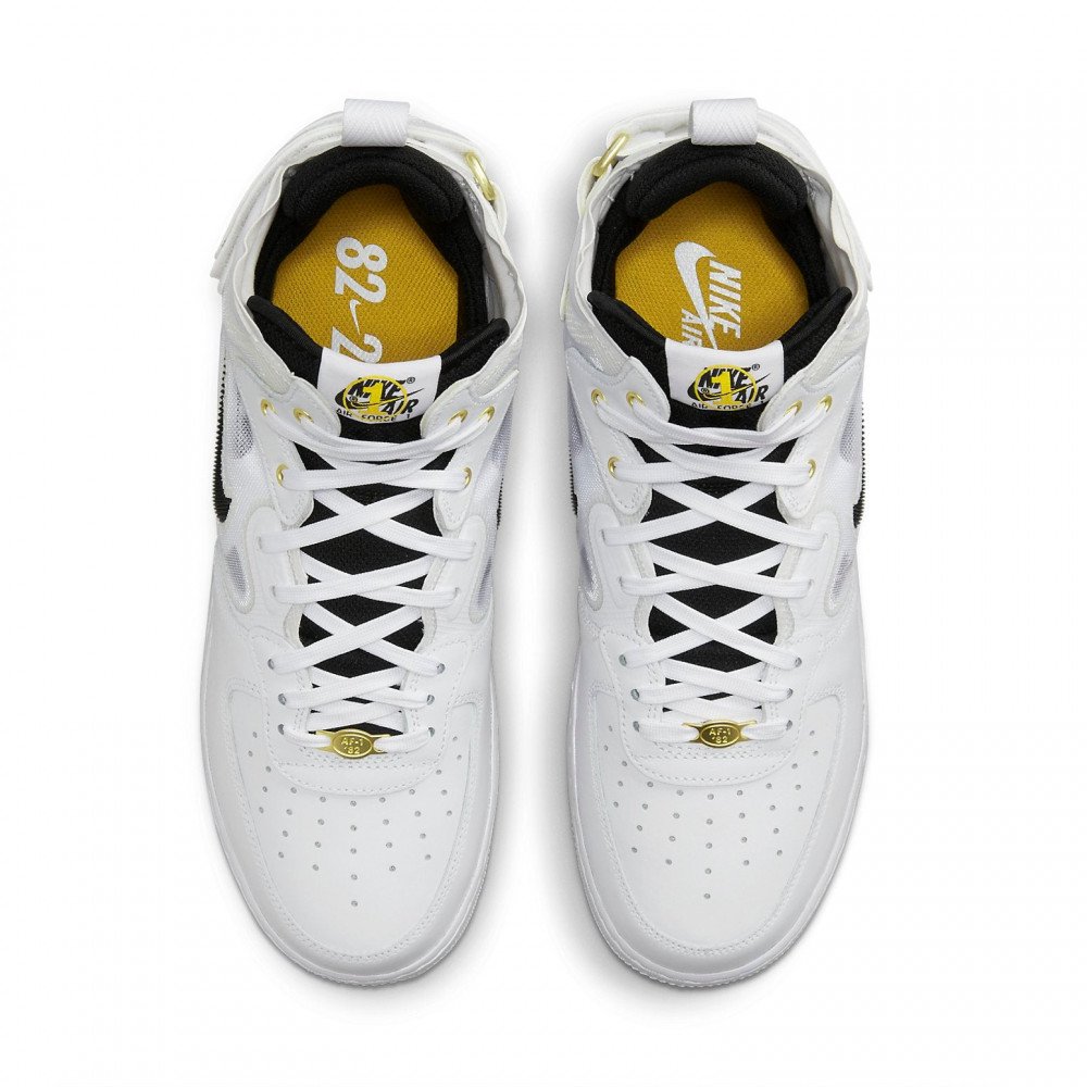 Nike Air Force 1 Mid React  40th Anniversary   White Black  DQ7668-100