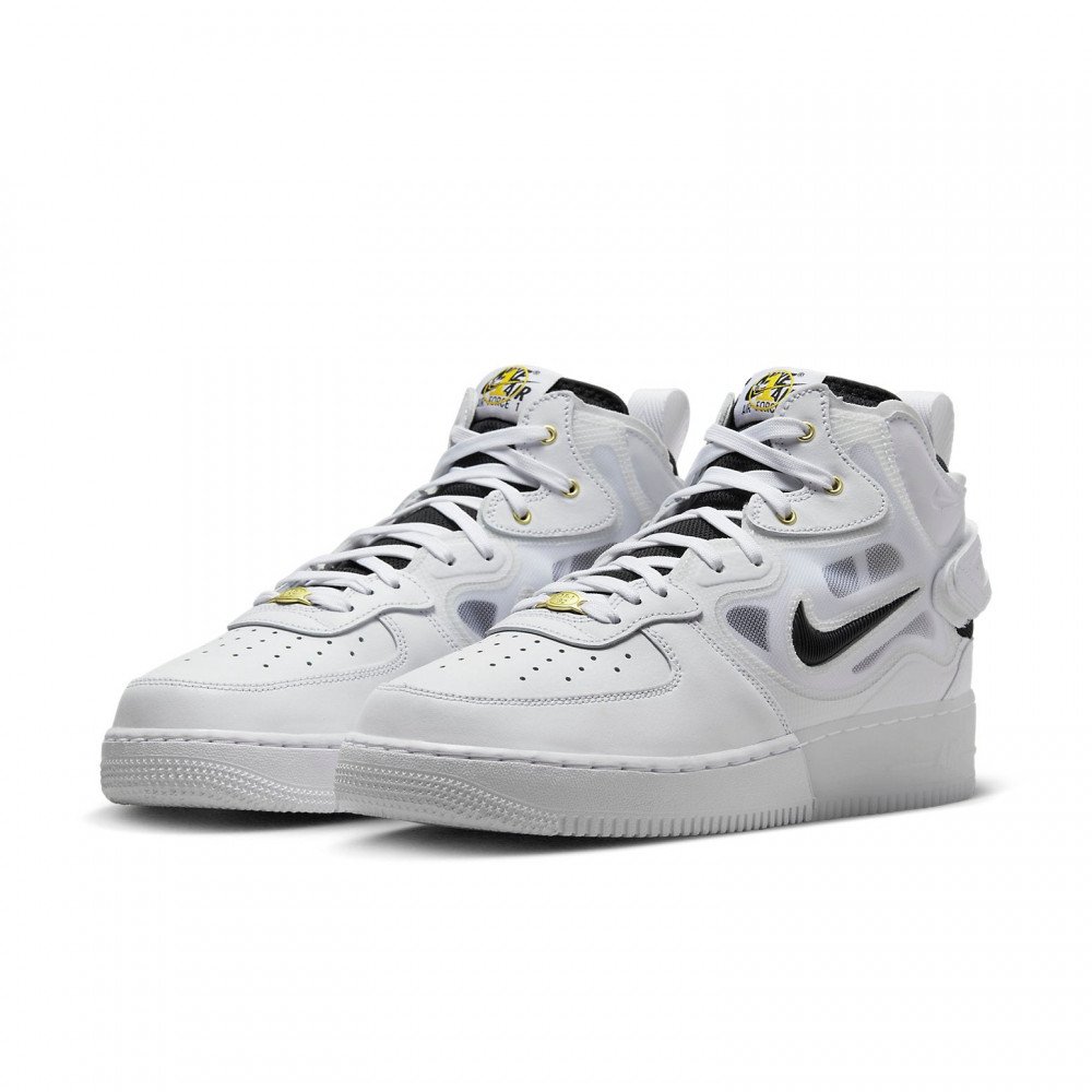 Nike Air Force 1 Mid React  40th Anniversary   White Black  DQ7668-100