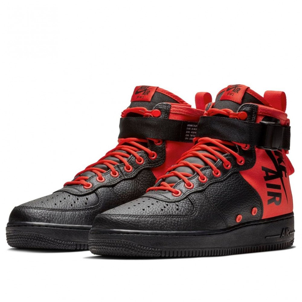 Nike SF Air Force 1 Mid  Habanero Red Black  917753-601