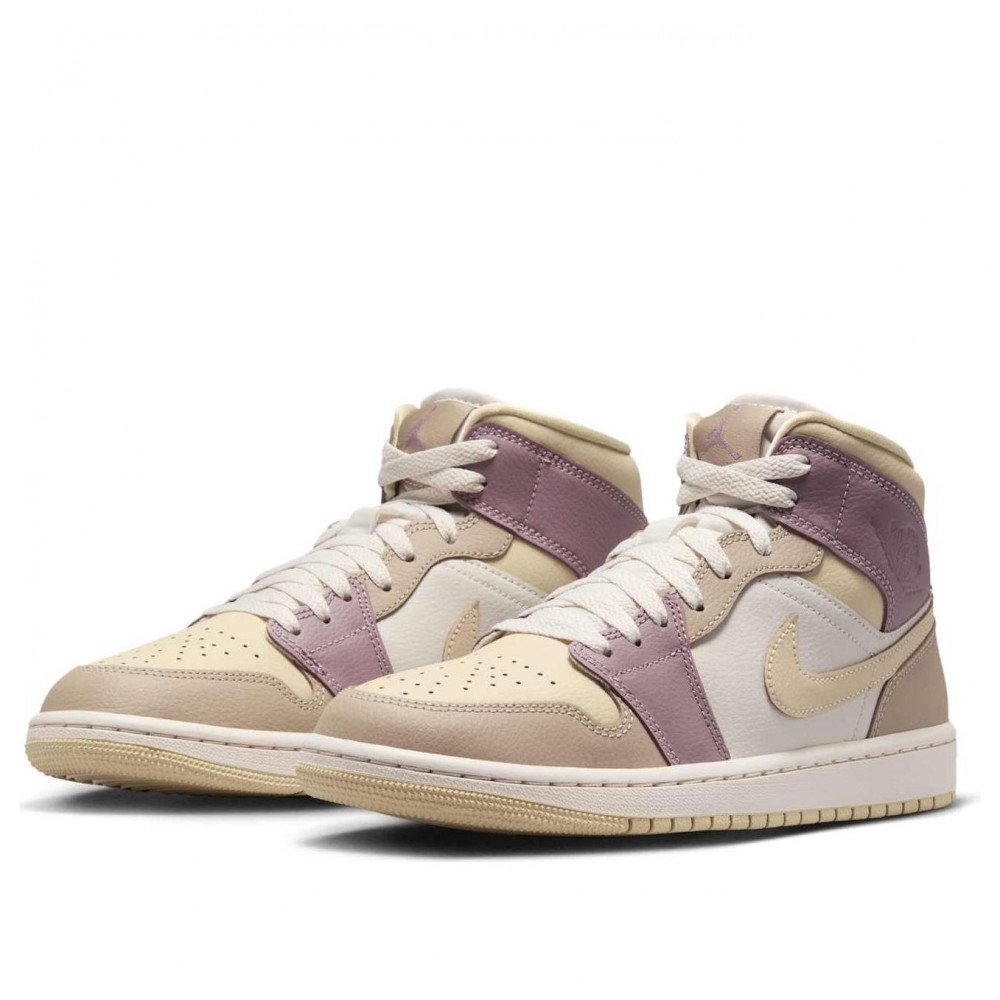 (WMNS) Air Jordan 1 Mid Light Orewood Brown Taupe Grey HV2370-100 (WMNS) Air Jordan 1 Mid Light Orewood Brown Taupe Grey HV2370-100