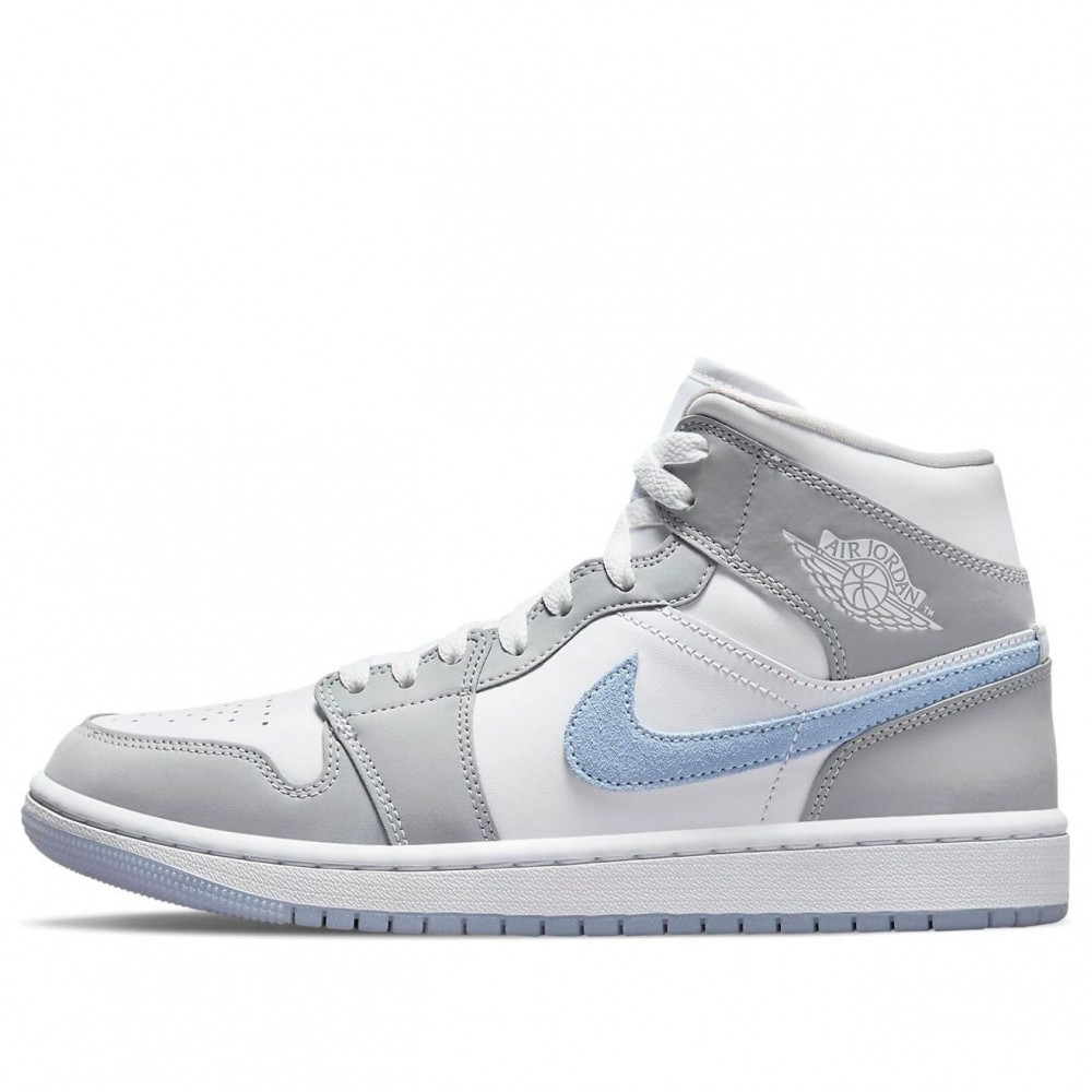 (WMNS) Air Jordan 1 Mid  Wolf Grey Aluminum  BQ6472-105