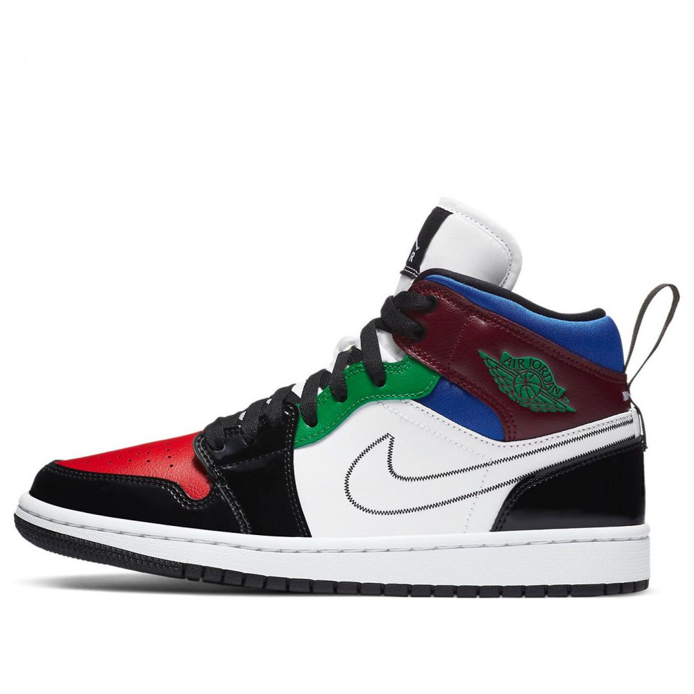 (WMNS) Air Jordan 1 Mid SE  Black White Multi-Color  DB5454-001