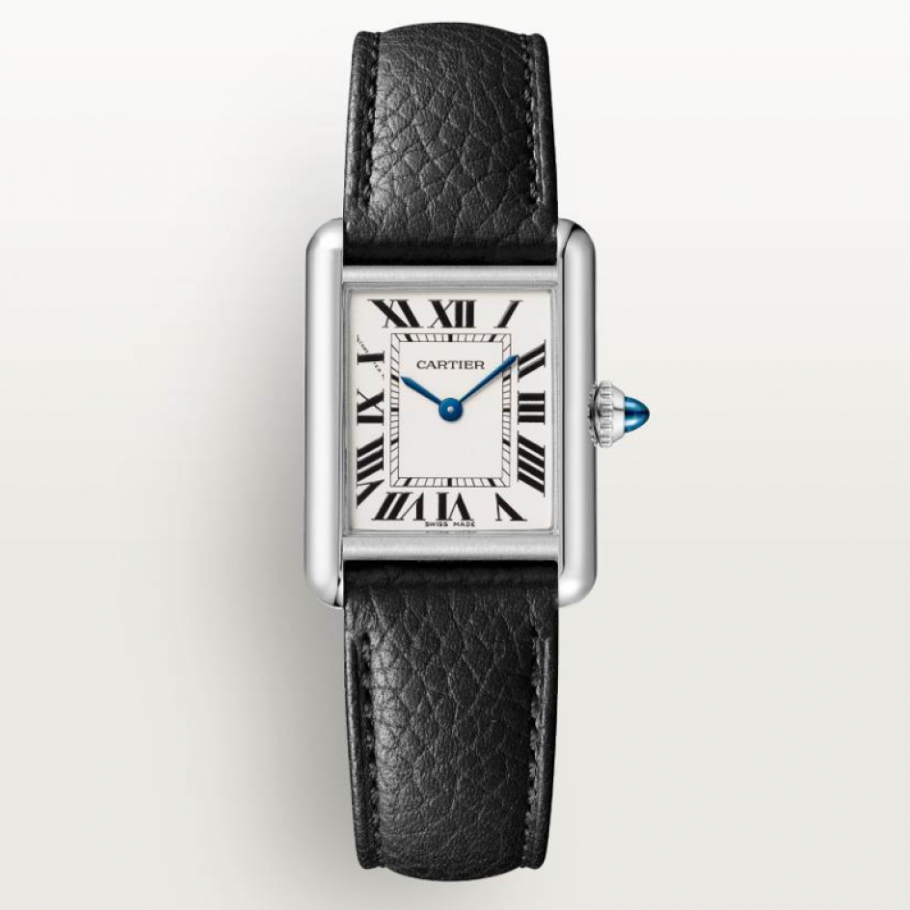 Cartier Watch Tank Must Silver And Blue Pointer Belt