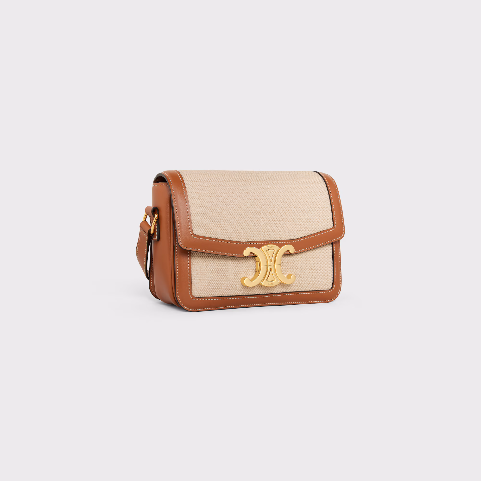 Teen Triomphe Bag In Textile And Calfskin Teen Triomphe Bag In Textile And Calfskin